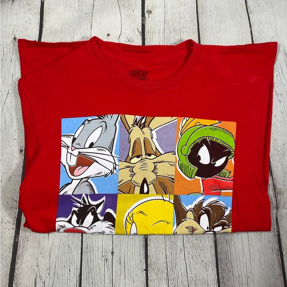 Looney Tunes Vintage Mens Character T-Shirt Red - Picture 5 of 5